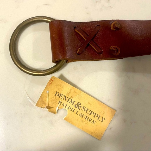 NWT Ralph Lauren Denim and Supply Brown Leather Belt, M - Picture 1 of 6